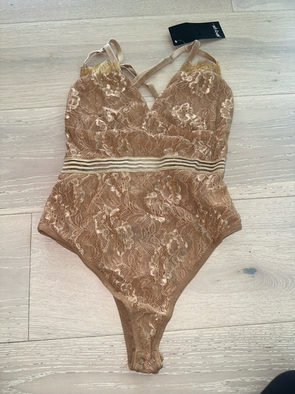 LF NAANAA lace strap detail body suit sz 10 NWT